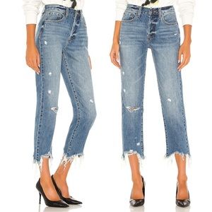 Pistola Charlie High Rise Straight Jeans Raw Hem in Florence Cropped Ankle 26